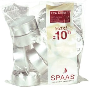 Spaas theelichtjes - Maxi - 10 stuks - 10 branduren - wit