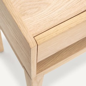 Nachtkastje in massief eikenhout en eikenfineer, Nizou E.Gallina