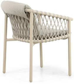 Tuinstoel Aluminium/rope Taupe-naturel-bruin 4 Seasons Outdoor Allora