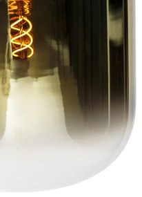Eettafel / Eetkamer Design hanglamp zwart met goud glas 2-lichts - Bliss Design E27 Binnenverlichting Lamp
