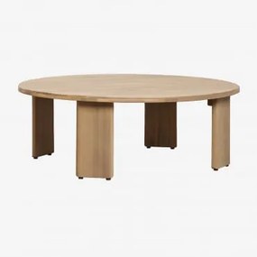 Ovalen Salontafel 100x80 Cm Van Acaciahout Uleno Lichte Acaciekleur - Sklum