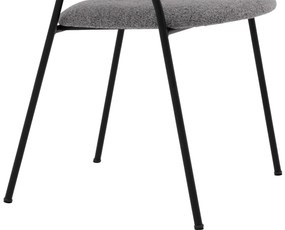 Goossens Eetkamerstoel Ce grijs stof met armleuning, modern design