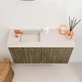 Mondiaz Joya DLux 70cm toiletmeubel dusk met wastafel faye links 1 kraangat meli