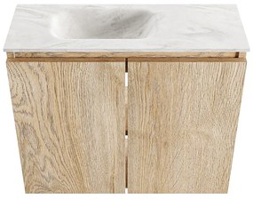 Mondiaz Ture DLux toiletmeubel 60cm washed oak met wastafel ostra links zonder kraangat