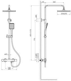 Sapho Pirenei thermostatische regendouche zwart