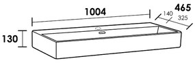 Sanituba Legend wastafel 100cm keramiek Wit met 1 kraangat