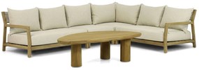 Hoek loungeset 6 personen Teak Old teak greywash  Santika Furniture Santika