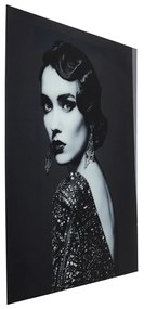 Kare Design Beauty Lady Glas Schilderij Zwart-wit Portret