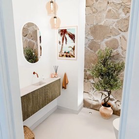 Mondiaz Joya DLux 125cm toiletmeubel ronding links/rechts dusk met wastafel faye midden zonder kraangat meli