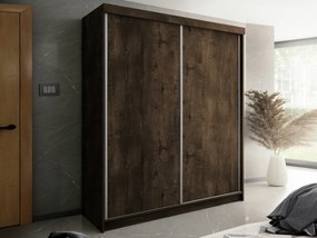 Kledingkast Dover 108, Donker essen, 200x200x62cm, 174 kg, Kledingkast deuren: Schuivend, Aantal planken: 9, Aantal planken: 9