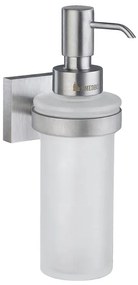 Smedbo House Zeepdispenser - 200ml - wandmodel - geborsteld chroom/mat glas RS369