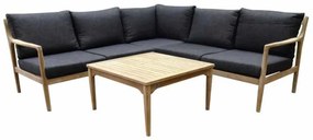 Showroommodel Manchester hoek loungeset 4-delig acacia zwart