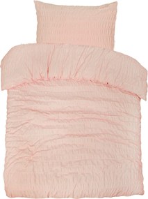 Dekbedovertrek Seersucker Deluxe - 100% katoensatijn - 140x200/220 - perzikroze