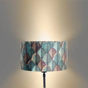 Tafellamp zwart met velours lampenkap blad dessin met gouden binnenkant - Parte Klassiek / Antiek, Modern E27 rond Binnenverlichting Lamp