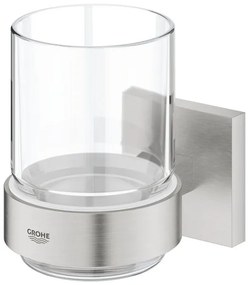 Grohe Start Cube glas - met houder - supersteel 41097DC0