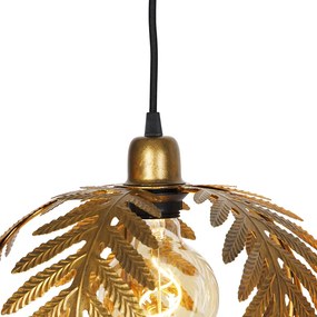Eettafel / Eetkamer Vintage hanglamp goud langwerpig 3-lichts - Botanica Landelijk, Retro E27 Binnenverlichting Lamp