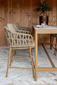 4 Seasons Outdoor Biarritz high dining set met Soho tafel 220 cm Tuinstoel   beige weerbestendig