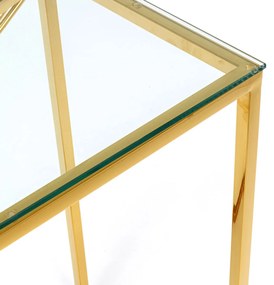 Kare Design Laser Gold Design Sidetable Met Glas Goud - 120 X 40cm.