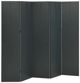 vidaXL Kamerschermen 2 st met 5 panelen 200x180 cm staal antraciet