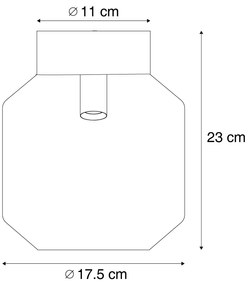 Moderne plafondlamp messing met smoke glas - Stiklo Modern E27 rond Binnenverlichting Lamp