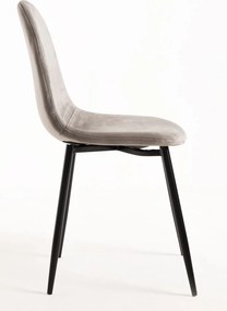 Set 4 Teok Black Fluwelen Stoelen