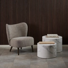Ronde Salontafelset Wit Marmer Look