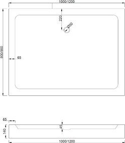 Mexen Rio rechthoekige douchebak 120 x 80 cm, wit - 45108012