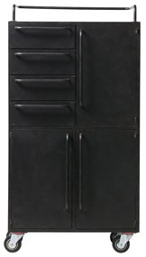BePureHome Black Beauty Zwarte Kast Op Wielen - 75x39x144cm.
