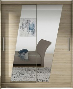 Kledingkast Closico 155, Sonoma eik, 200x150x58cm, 117 kg, Kledingkast deuren: Schuivend, Aantal planken: 5, Aantal planken: 5