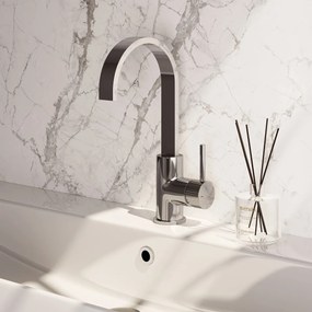 Brauer Stripe wastafelkraan met draaibare platte uitloop model A chroom