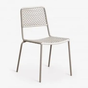 Set Van 2 Stapelbare Tuinstoelen Van Staal En Synthetisch Riet Veyra Moka Bruin - Sklum