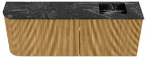 Mondiaz Joya DLux 110cm toiletmeubel ronding links oak met wastafel faye rechts 1 kraangat lava