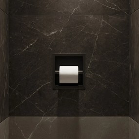 Hotbath &More inbouw toiletrolhouder zwart geborsteld PVD