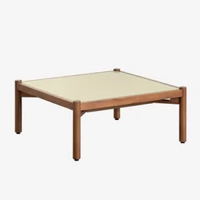 Salontafel In Cement En Acaciahout Gamila Tapioca Beige & 70 X 70 Cm - Sklum