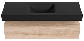 Zaro Alan badmeubel 140cm washed oak 1 lade met vrijhangende wastafel cloud midden zonder kraangat urban