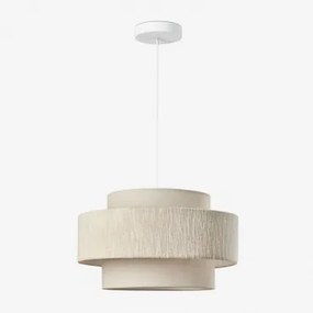 Lumira Hanglamp Plafond Gardenia Wit - Beige – Linnen & Ø40 Cm - Sklum
