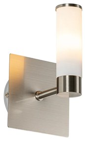 Moderne badkamer wandlamp staal IP44 - Bath Modern G9 IP44 vierkant Lamp