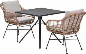 Garden Impressions Lucas tuinset bruin 3-delig - Rimini tuintafel 80x80 cm