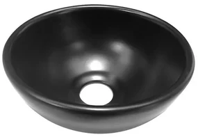 Wiesbaden Consilio waskom rond 20 x 9 cm keramiek mat zwart 32.3576