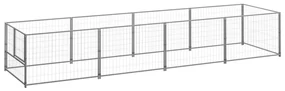 vidaXL Hondenkennel 4 m² staal zilverkleurig