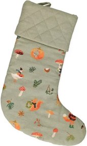 Kerstsok, recycled katoen, bosvondsten, 35 cm
