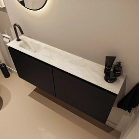 Mondiaz Ture DLux toiletmeubel 120cm urban met wastafel ostra links met kraangat