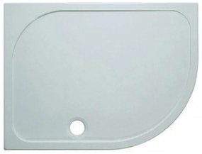Crosswater Shower Tray douchebak 80x120x4.5cm rechts inclusief 90mm afvoer 55 radius met antikalkbehandeling polybeton wit SRQ81200RH