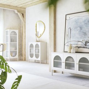 Kare Design Naxos Kastje Met Ribbelglas Off White - 80x35x90cm.