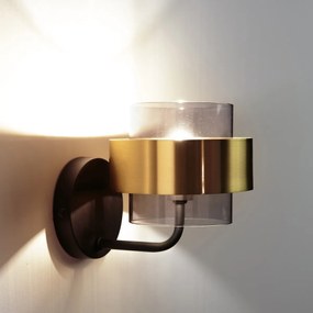 Wandlamp, glas metaal messing Botello