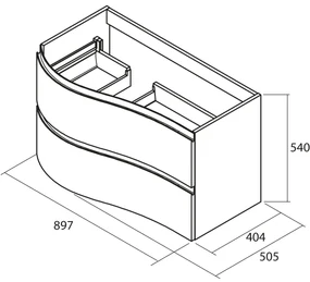Muebles Mam badmeubel 120cm links wit mat met wastafel mineraalmarmer wit glans met kraangat