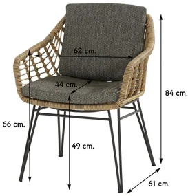 4 Seasons Cottage tuinstoel + Taste Basso tuintafel 240x100 cm.