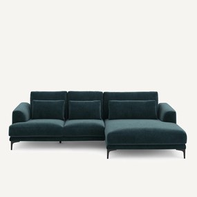 XL hoekbank rechts in chenille fluweel, MARSILE