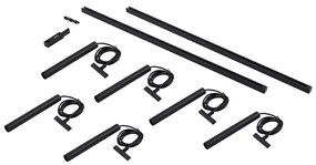 Modern railsysteem met 6 hanglampen zwart 1-fase - Slimline Keno