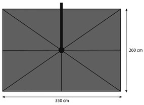 Platinum Challenger zweefparasol 3.5x2.6m T2 premium  (incl. voet en hoes)